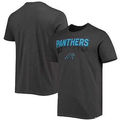 Men's '47 Charcoal Carolina Panthers Dark Ops Super Rival T-Shirt