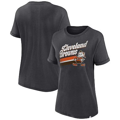 Women's Fanatics Branded Charcoal Cleveland Browns Hit Snow Washed T-Shirt
