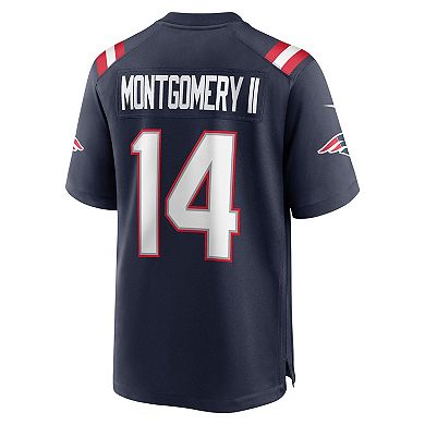 Men's Nike Ty Montgomery Navy New England Patriots Game Jersey