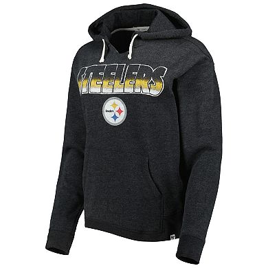 Women's '47 Black Pittsburgh Steelers Color Rise Kennedy Pullover Hoodie