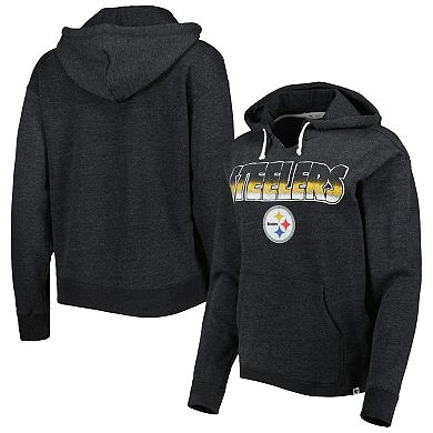 Women's '47 Black Pittsburgh Steelers Color Rise Kennedy Pullover Hoodie