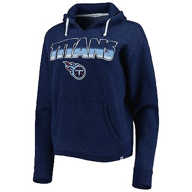 Women's '47 Navy Tennessee Titans Color Rise Kennedy Notch Neck Pullover Hoodie