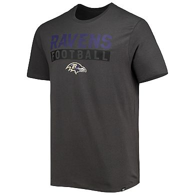 Men's '47 Charcoal Baltimore Ravens Dark Ops Super Rival T-Shirt