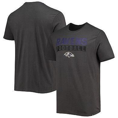 Men's '47 Charcoal Baltimore Ravens Dark Ops Super Rival T-Shirt