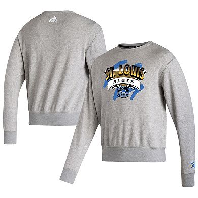 Men's adidas Gray St. Louis Blues Reverse Retro 2.0 Vintage Pullover Sweatshirt