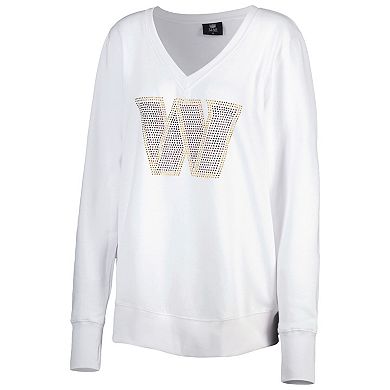 Women's Cuce White Washington Commanders Square Neck Pullover Sweatshirt