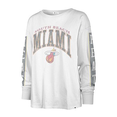 Women's '47 White Miami Heat City Edition SOA Long Sleeve T-Shirt