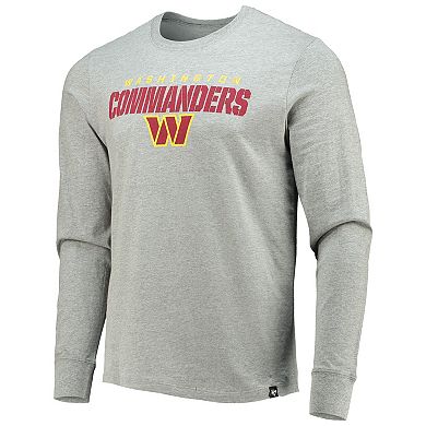 Men's '47 Heathered Gray Washington Commanders Traction Super Rival Long Sleeve T-Shirt