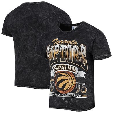 Men's '47 Black Toronto Raptors 75th Anniversary City Edition Mineral Wash Vintage Tubular T-Shirt