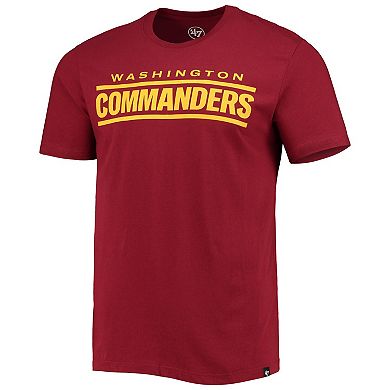 Men's '47 Burgundy Washington Commanders Wordmark Imprint Super Rival T-Shirt
