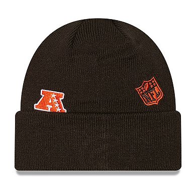 Youth New Era  Brown Cleveland Browns Identity Cuffed Knit Hat