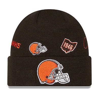 Youth New Era  Brown Cleveland Browns Identity Cuffed Knit Hat
