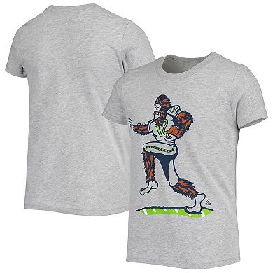Youth THE GREAT PNW Heathered Gray Seattle Seahawks Squatchback T-Shirt