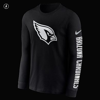 Men's Nike Black Arizona Cardinals RFLCTV Name and Logo T-Shirt