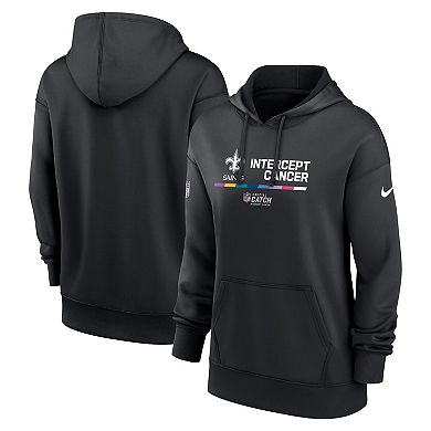 Women's Nike Black New Orleans Saints 2022 NFL Crucial Catch Therma Performance Pullover Hoodie