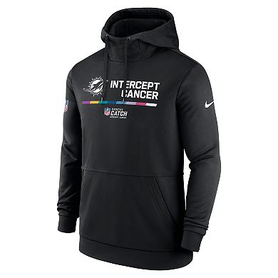 Men's Nike Black Miami Dolphins 2022 NFL Crucial Catch Therma Performance Pullover Hoodie