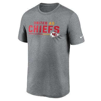 Men's Nike Heather Gray Kansas City Chiefs Legend Team Shoutout Performance T-Shirt