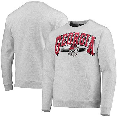 Men's League Collegiate Wear Heathered Gray Georgia Bulldogs Upperclassman Pocket Pullover Sweatshirt
