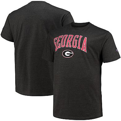 Men's Champion Heathered Charcoal Georgia Bulldogs Big & Tall Arch Over Wordmark T-Shirt
