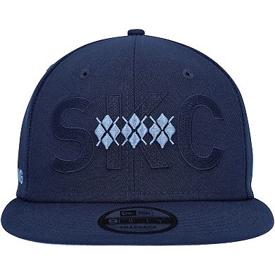 Men's New Era Navy Sporting Kansas City Kick Off 9FIFTY Snapback Hat