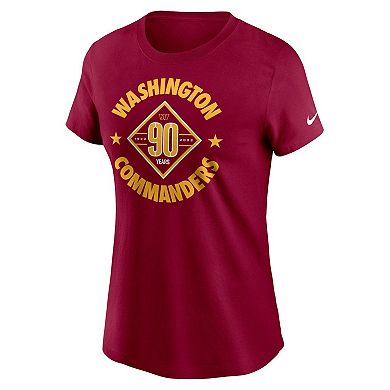 Women's Nike Burgundy Washington Commanders 90th Anniversary T-Shirt