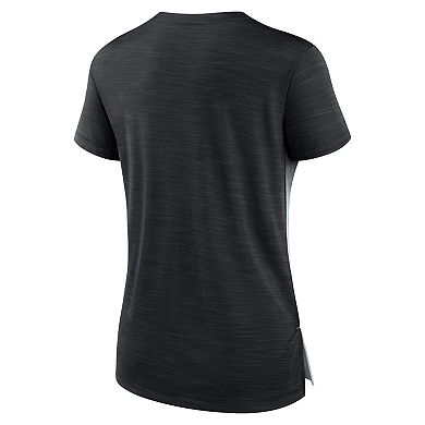 Women's Nike Silver/Black Las Vegas Raiders Impact Exceed Performance Notch Neck T-Shirt