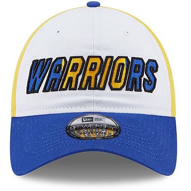Men's New Era  White/Royal Golden State Warriors Back Half 9TWENTY Adjustable Hat