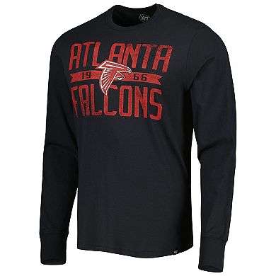 Men's '47 Black Atlanta Falcons Brand Wide Out Franklin Long Sleeve T-Shirt