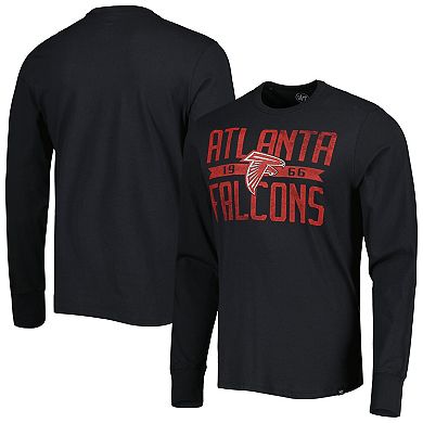 Men's '47 Black Atlanta Falcons Brand Wide Out Franklin Long Sleeve T-Shirt