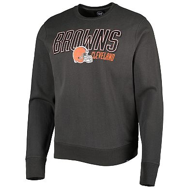 Men's '47 Charcoal Cleveland Browns Locked In Headline Pullover Sweatshirt