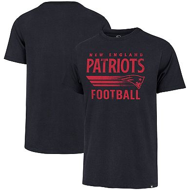 Men's '47 Navy New England Patriots Wordmark Rider Franklin T-Shirt