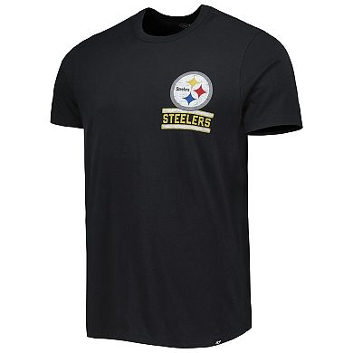 Men's '47 Black Pittsburgh Steelers Open Field Franklin T-Shirt