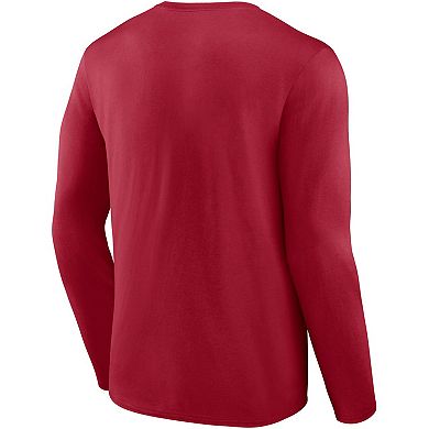 Men's Fanatics Branded Crimson Oklahoma Sooners Broad Jump 2-Hit Long Sleeve T-Shirt