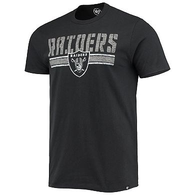 Men's '47 Black Las Vegas Raiders Team Stripe T-Shirt