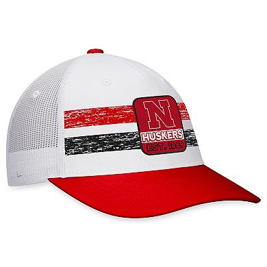 Men's Top of the World White/Scarlet Nebraska Huskers Retro Fade Snapback Hat