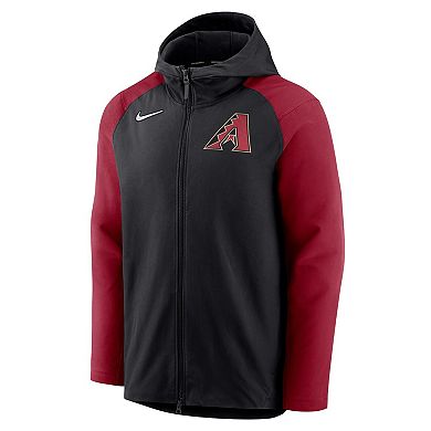 Men's Nike Black/Red Arizona Diamondbacks Authentic Collection Performance Raglan Full-Zip Hoodie