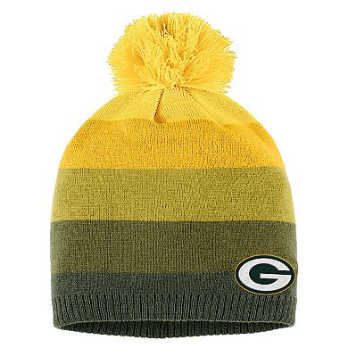 Women's WEAR by Erin Andrews Gold Green Bay Packers Ombre Pom Knit Hat and Scarf Set