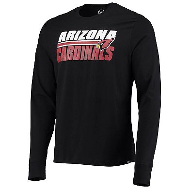 Men's '47 Black Arizona Cardinals Shadow Super Rival Long Sleeve T-Shirt