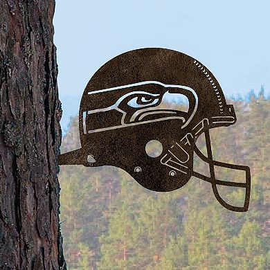 Seattle Seahawks Metal Garden Art Helmet Spike