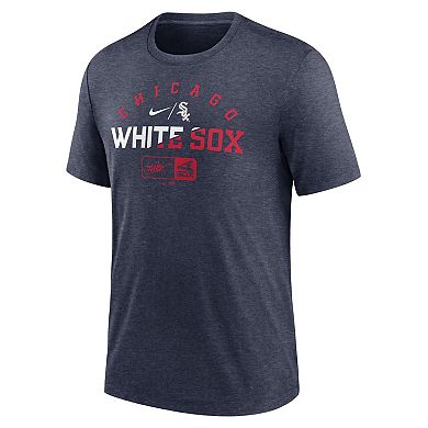 Men's Nike  Heather Navy Chicago White Sox Rewind Review Slash Tri-Blend T-Shirt