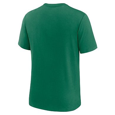 Men's Nike Heather Green Oakland Athletics Rewind Review Slash Tri-Blend T-Shirt