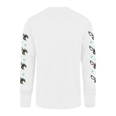 Men's '47 White Charlotte Hornets City Edition Downtown Franklin Long Sleeve T-Shirt