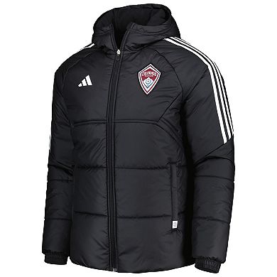 Men's adidas Black Colorado Rapids Winter Raglan Full-Zip Hoodie Jacket