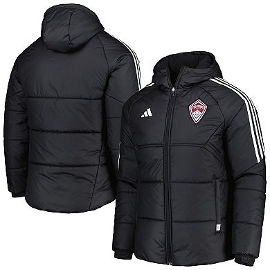 Men's adidas Black Colorado Rapids Winter Raglan Full-Zip Hoodie Jacket