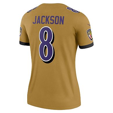 Women's Nike Lamar Jackson Gold Baltimore Ravens Inverted Legend Jersey