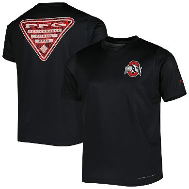 Youth Columbia Black Ohio State Buckeyes Terminal Tackle Two-Hit Omni-Shade T-Shirt