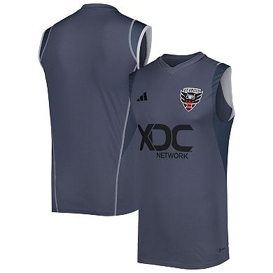 Men's adidas Gray D.C. United 2023 On-Field Sleeveless Training Jersey