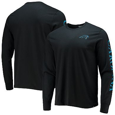 Men's '47 Black Carolina Panthers Franklin Long Sleeve T-Shirt
