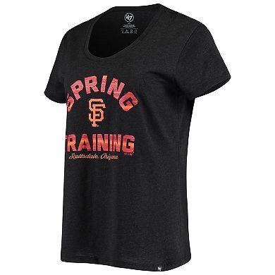 Women's '47 Heathered Black San Francisco Giants Spring Training Arch Scoop Neck T-Shirt