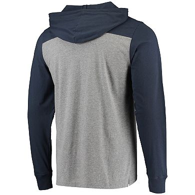 Men's '47 Heathered Gray/Navy Chicago Bears Franklin Wooster Long Sleeve Hoodie T-Shirt
